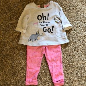 Toddler girl 2T Dr. Seuss shirt/pants set